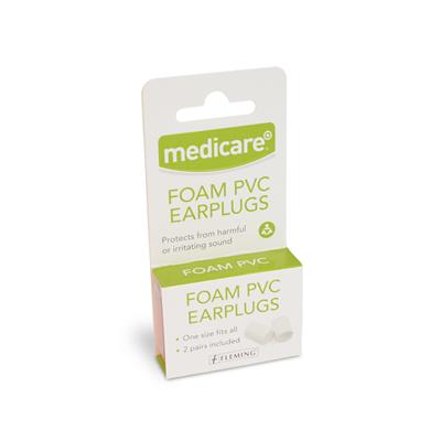 MEDICARE FOAM PVC EAR PLUGS (2 PAIRS)