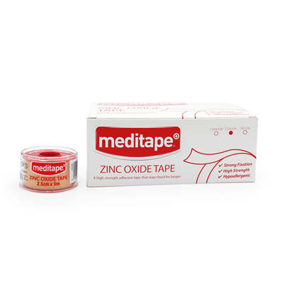 MEDITAPE ZINC OXIDE TAPE 2.5CM X 5M