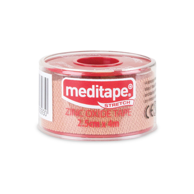 MEDITAPE ZINC OXIDE STRETCH TAPE 2.5CM X 4M