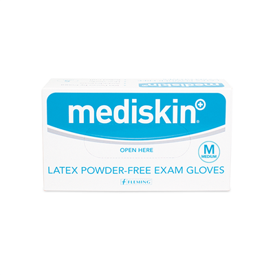 MEDISKIN LATEX GLOVES POWDERFREE MEDIUM (100's)