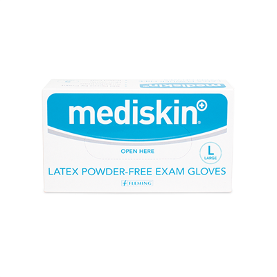 MEDISKIN LATEX GLOVE POWDERFREE LARGE (100's)